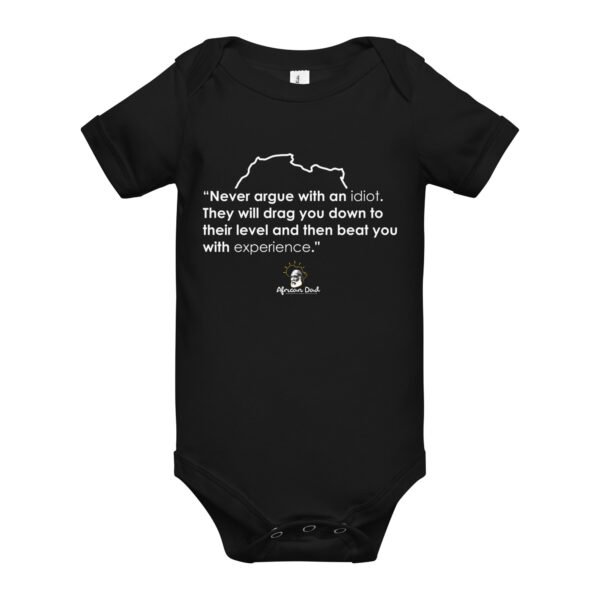 Baby Onesie with Idiot Text