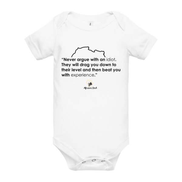 Baby Onesie with Idiot Text - Image 3