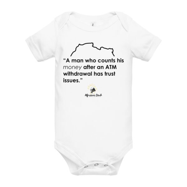 Baby Onesie with Money Text - Image 2
