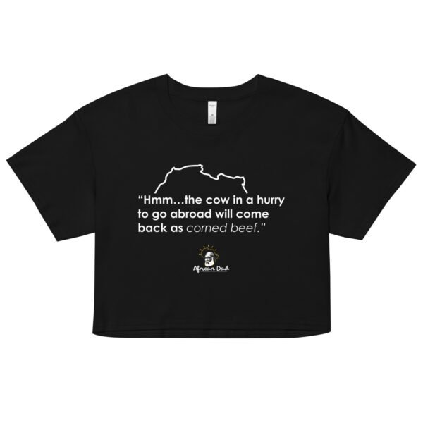 Woman’s Crop Top with Corned-Beef Text
